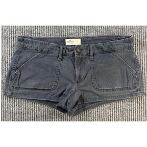 Hollister SoCal Micro Mini Stretch Low Rise Shorts 7 Navy Blue Y2K Beach Surfer